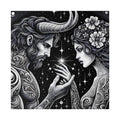 Celestial Embrace - Cosmic Lovers Matte Canvas Art 0.75 Inch Frame
