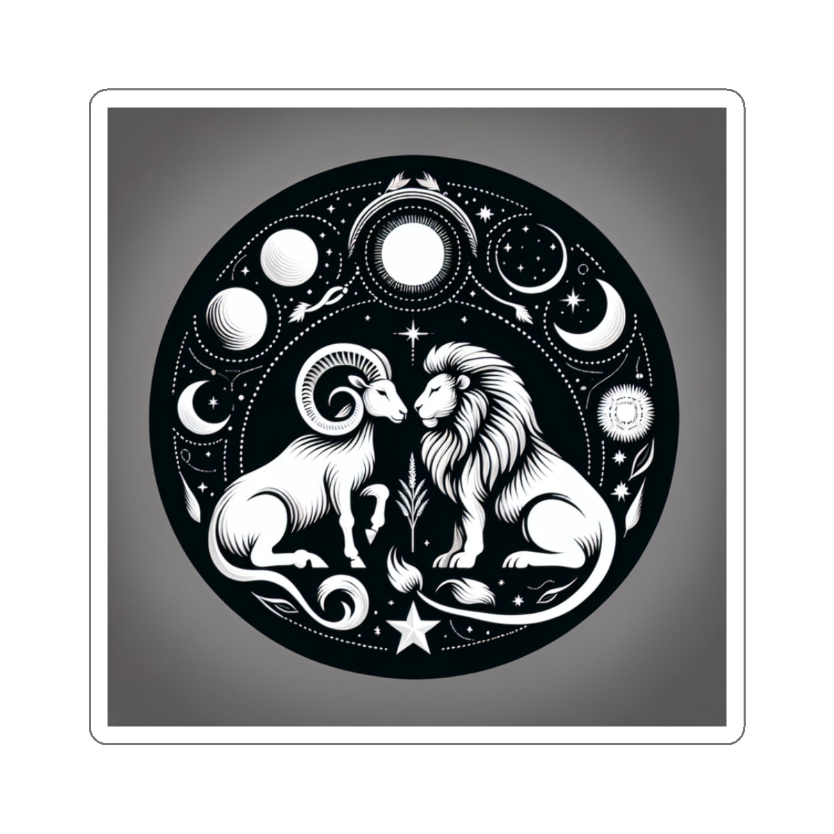 Astrological Lion Ram Sticker
