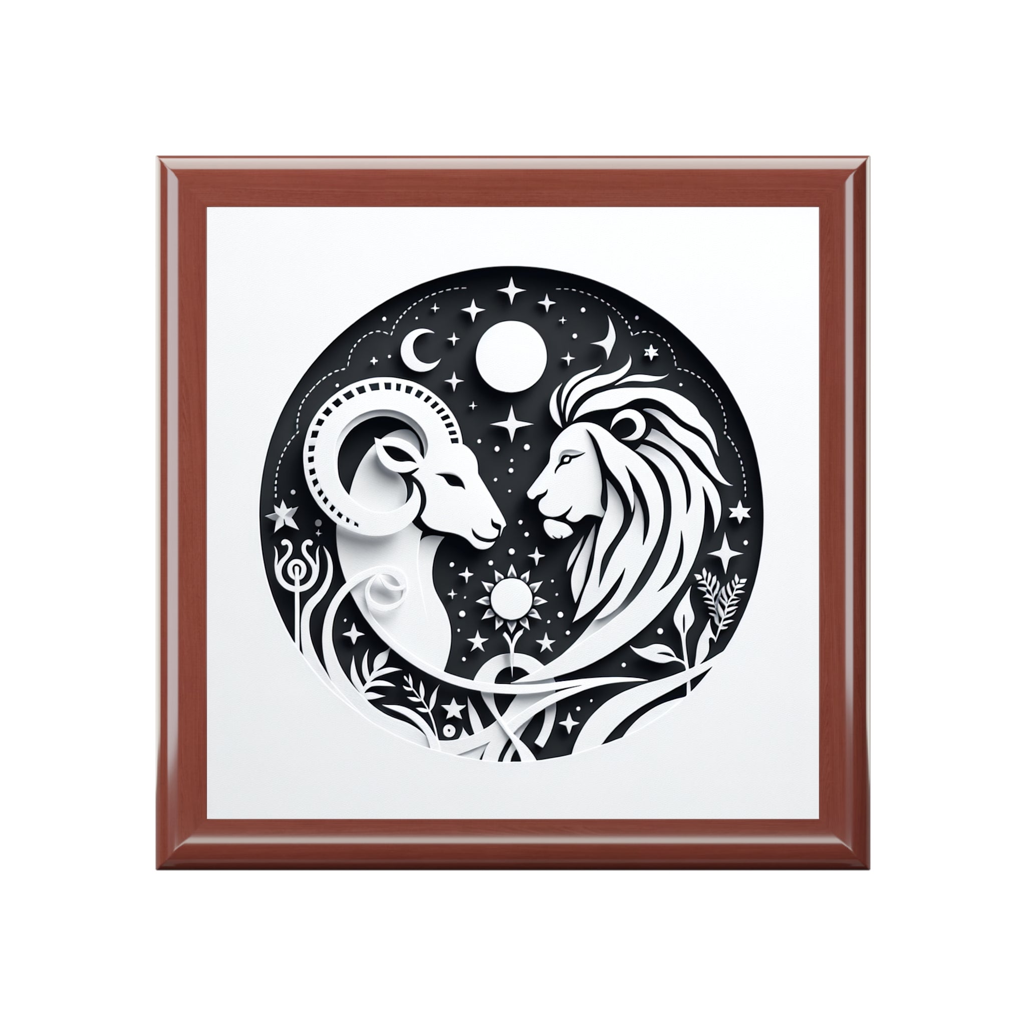 Celestial Lion and Ram Jewelry Box