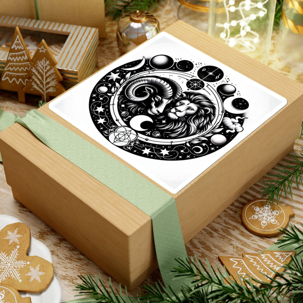 Astrological Lion and Ram Sticker
