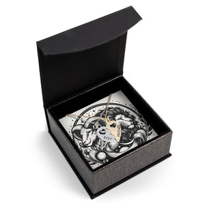 Aries Zodiac Split Heart Necklace