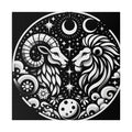 Celestial Zodiac Harmony Matte Canvas Art - Aries and Leo Constellation Design Stretched on 0.75 Inch Frame