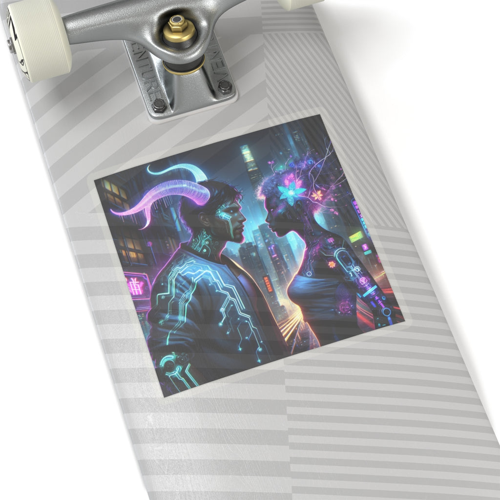 Cyberpunk Romance Kiss-Cut Sticker