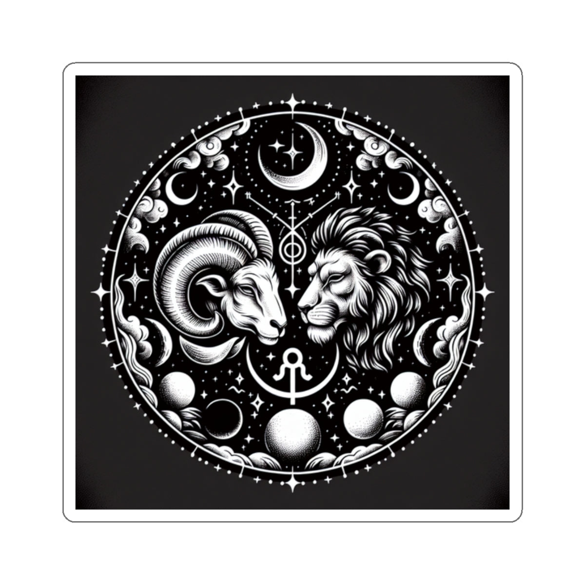 Celestial Zodiac Ram Lion Sticker