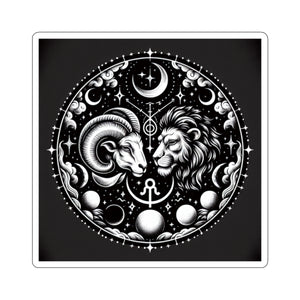 Celestial Zodiac Ram Lion Sticker