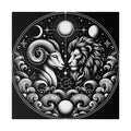 Celestial Zodiac Aries and Leo Harmony Matte Canvas Art