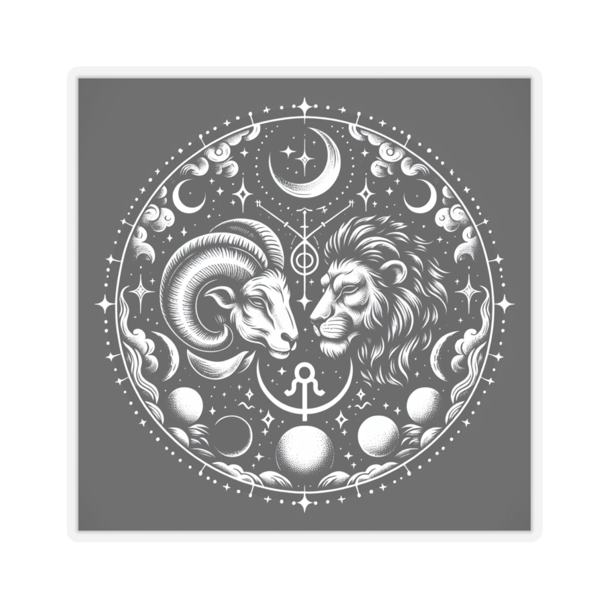 Celestial Zodiac Ram Lion Sticker