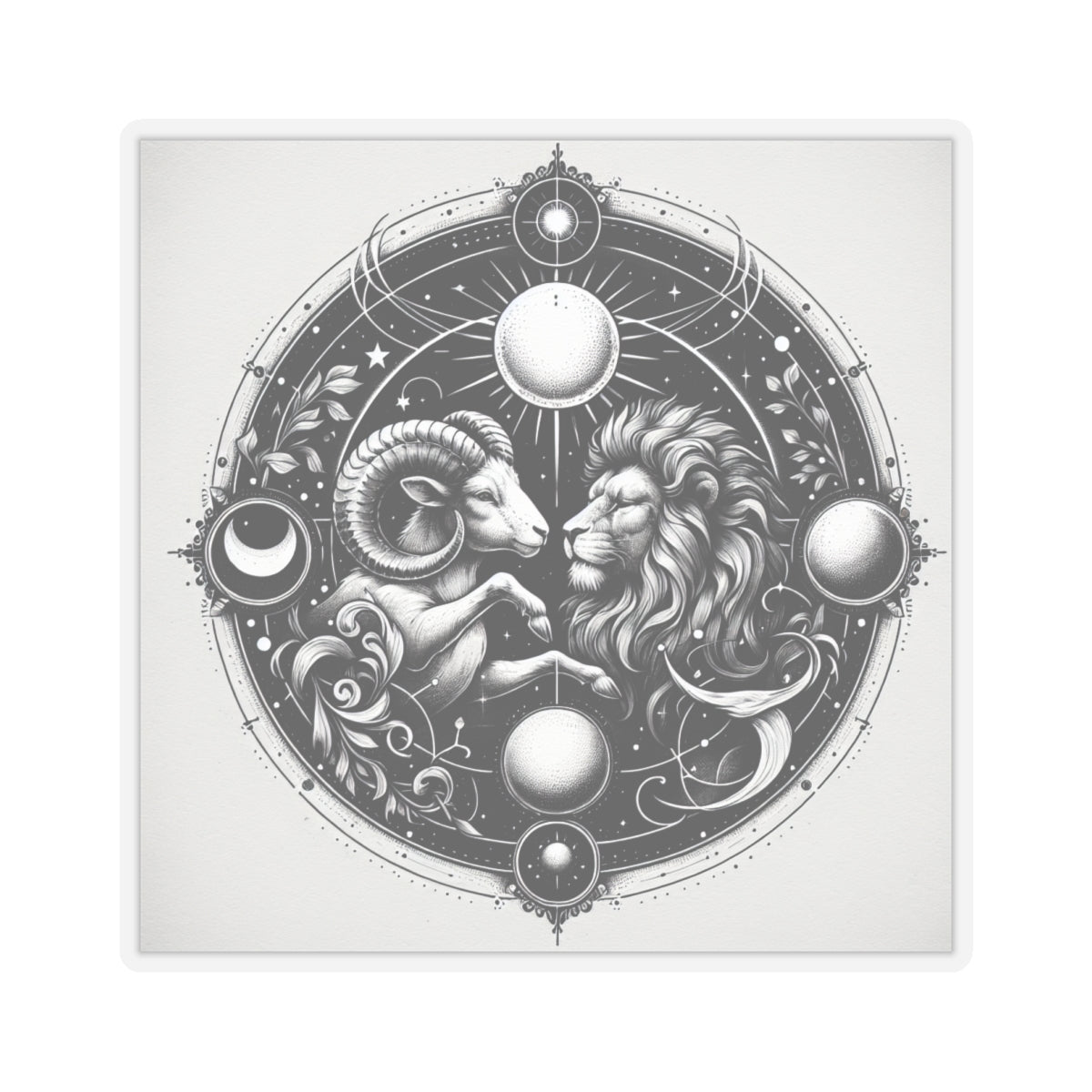 Astrological Lion Ram Sticker