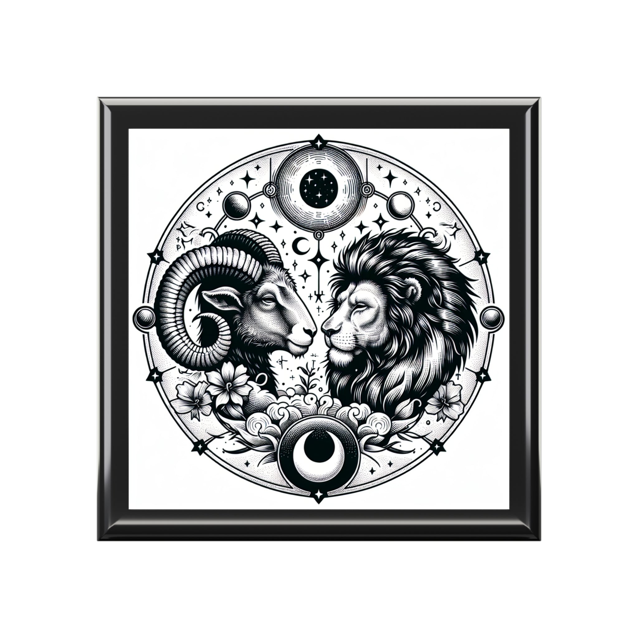 Zodiac Engraved Celestial Jewelry Box