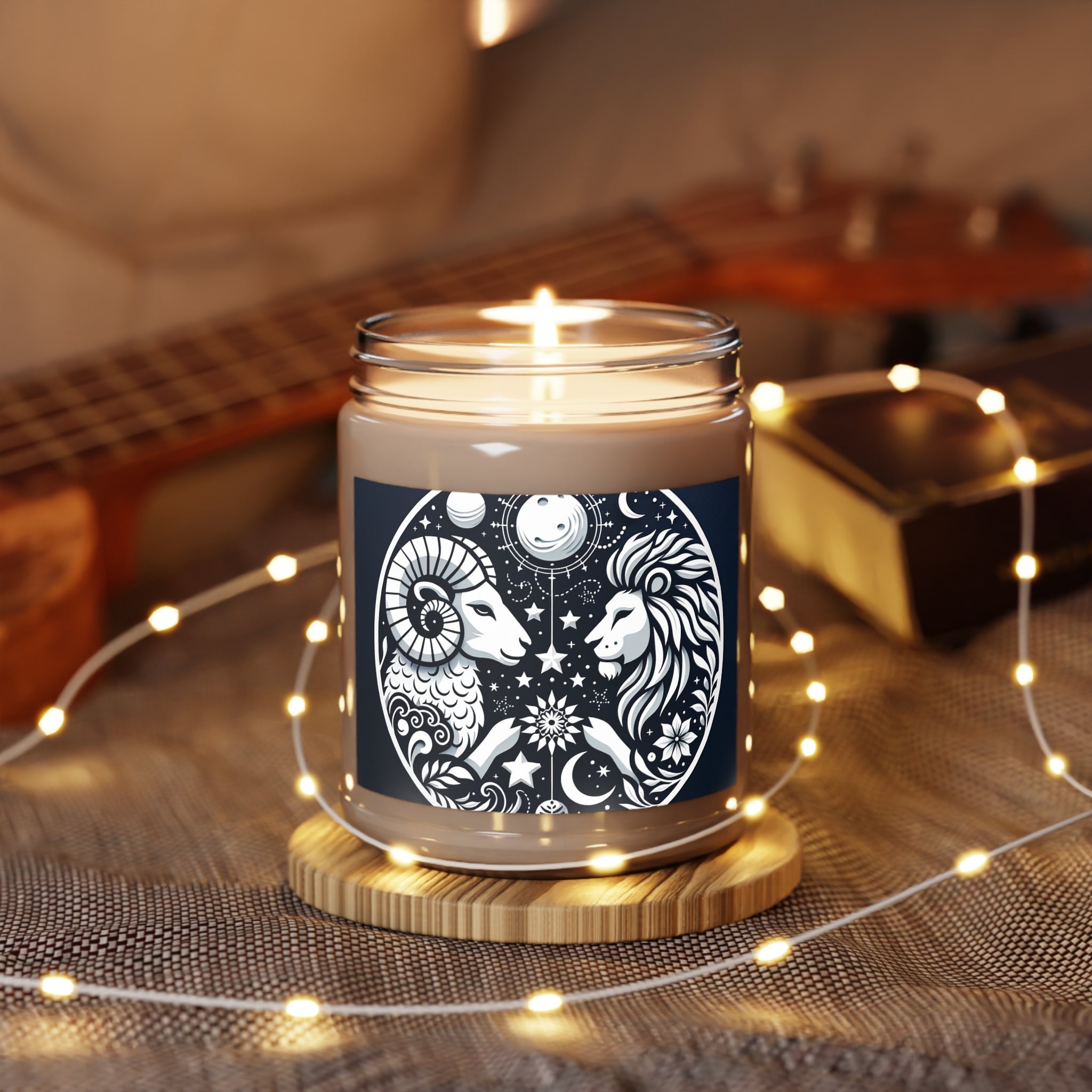Celestial Harmony Aries & Leo Zodiac Scented Soy Candle, 9 oz.