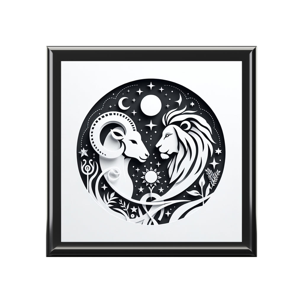 Celestial Lion and Ram Jewelry Box