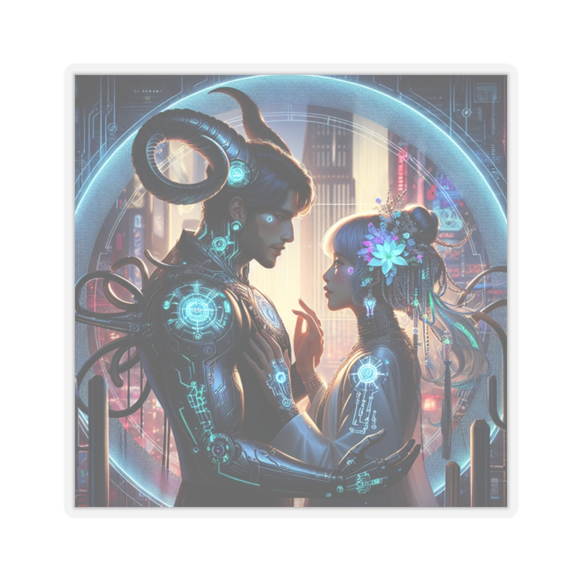 Cyber Romance Kiss-Cut Sticker