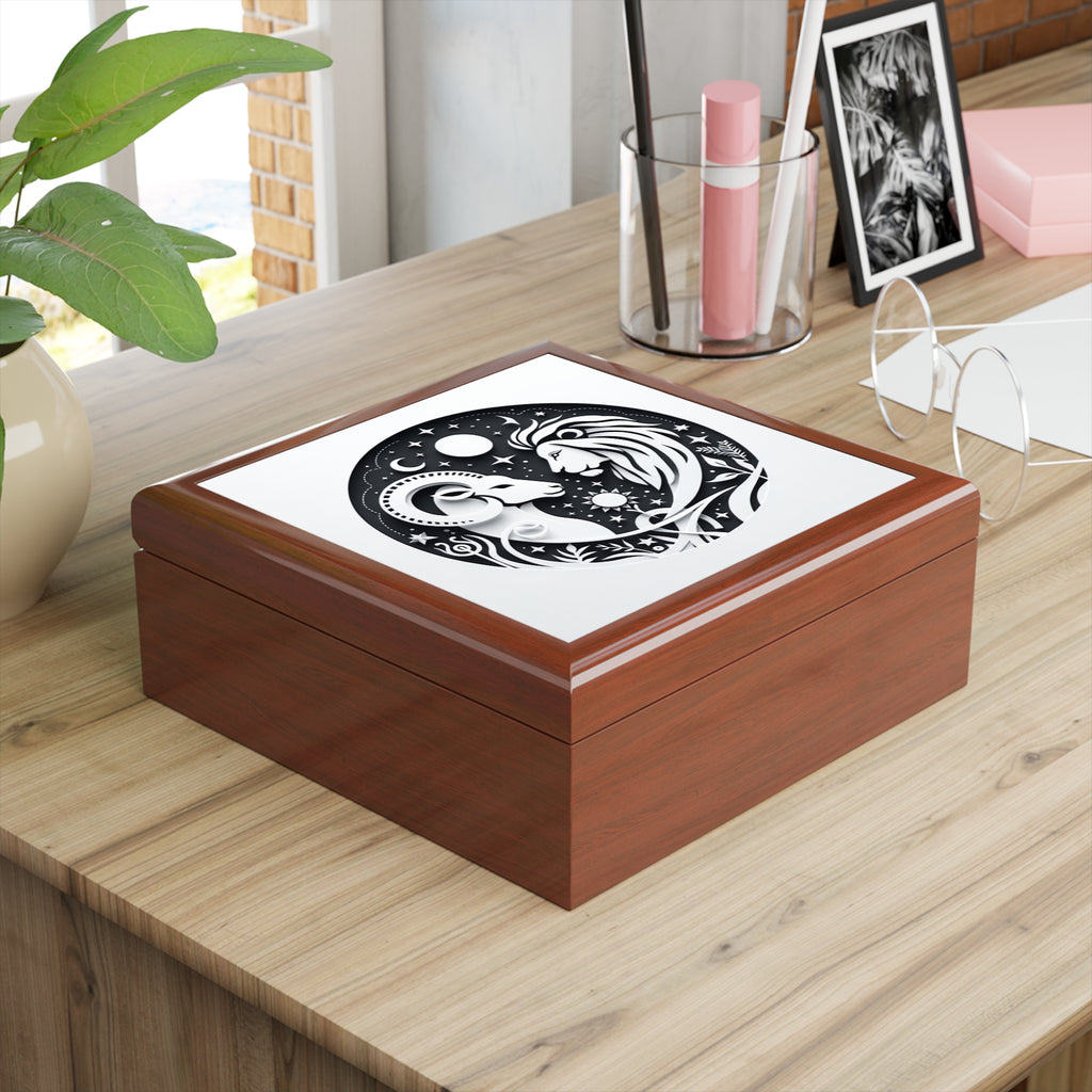Celestial Lion and Ram Jewelry Box