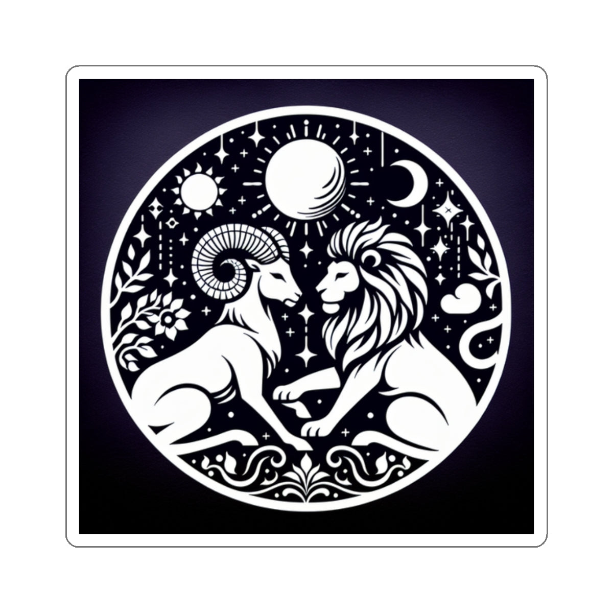 Celestial Lion and Ram Sticker