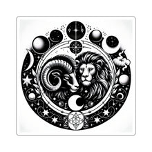 Load image into Gallery viewer, Astrological Lion and Ram Sticker
