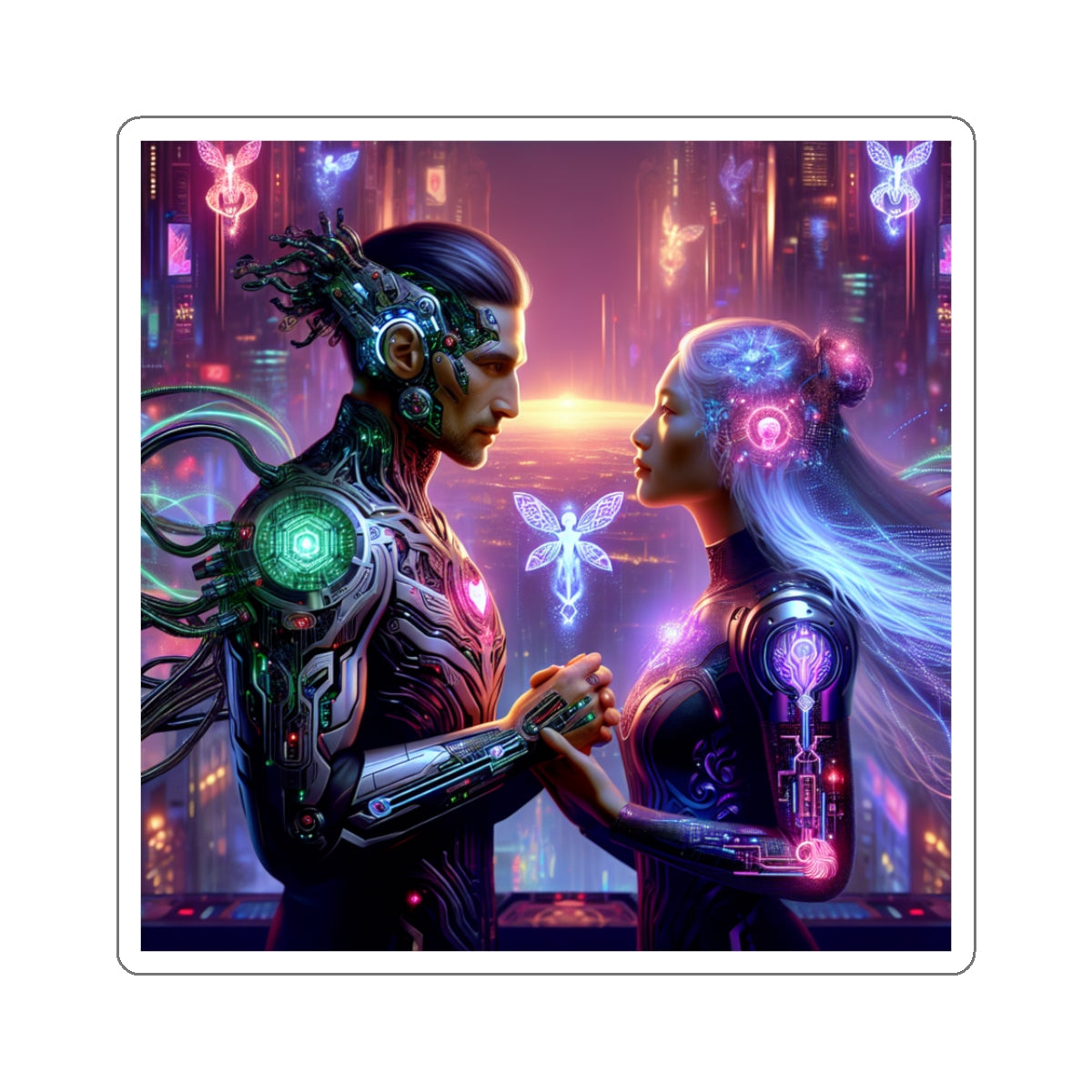 Cyber Love Neon Sticker