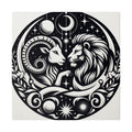 Celestial Zodiac Harmony Matte Canvas Art - Aries and Leo Constellation Design - 0.75 Inch Stretched Canvas