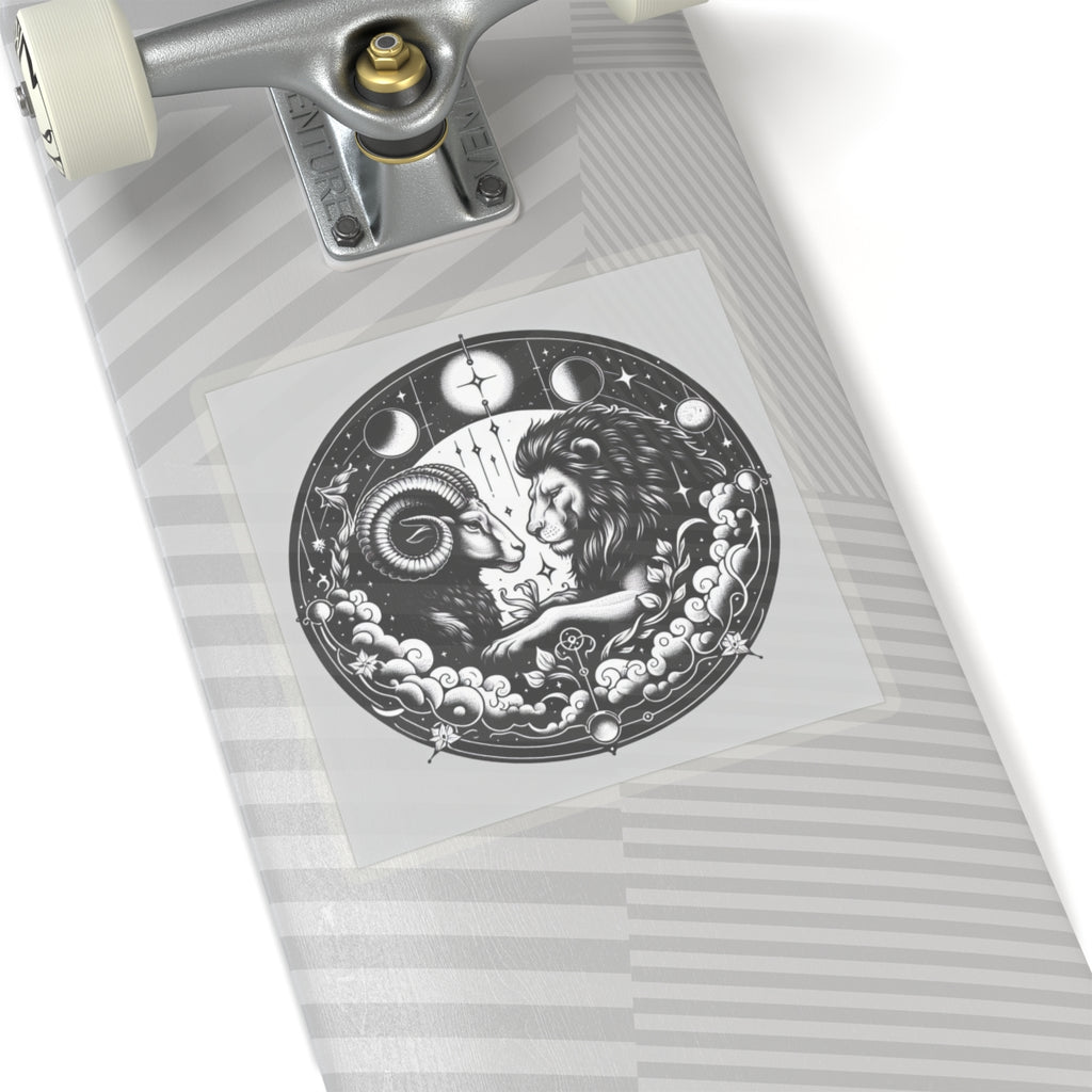 Astrological Ram and Lion Sticker