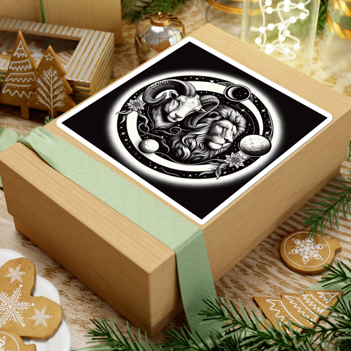 Celestial Lion and Ram Sticker