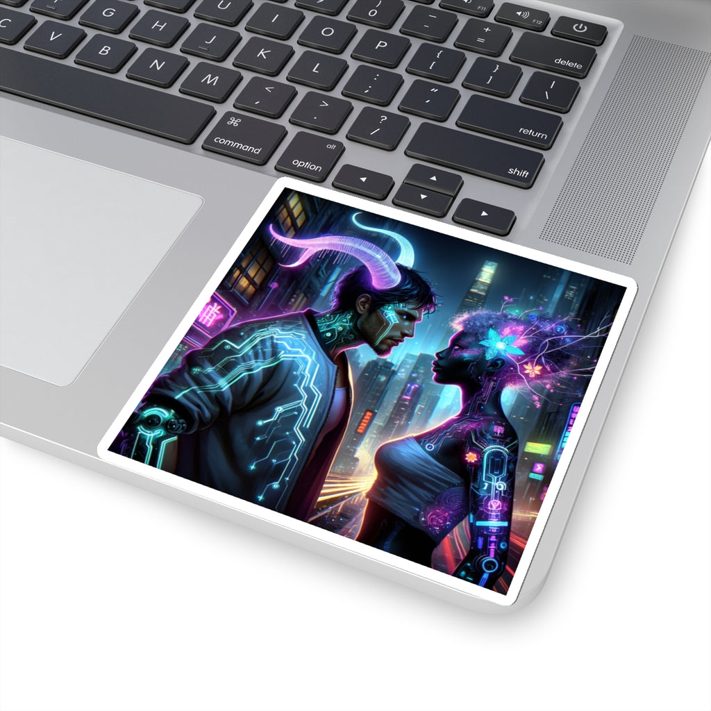 Cyberpunk Romance Kiss-Cut Sticker