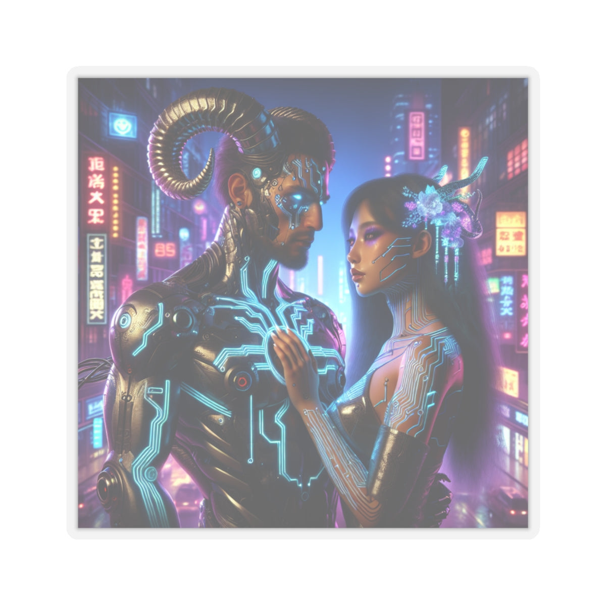 Cyber Love Neon Sticker