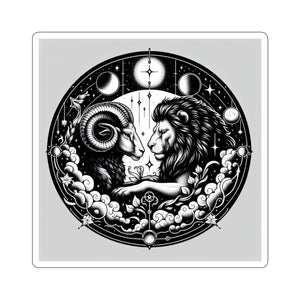 Astrological Ram and Lion Sticker
