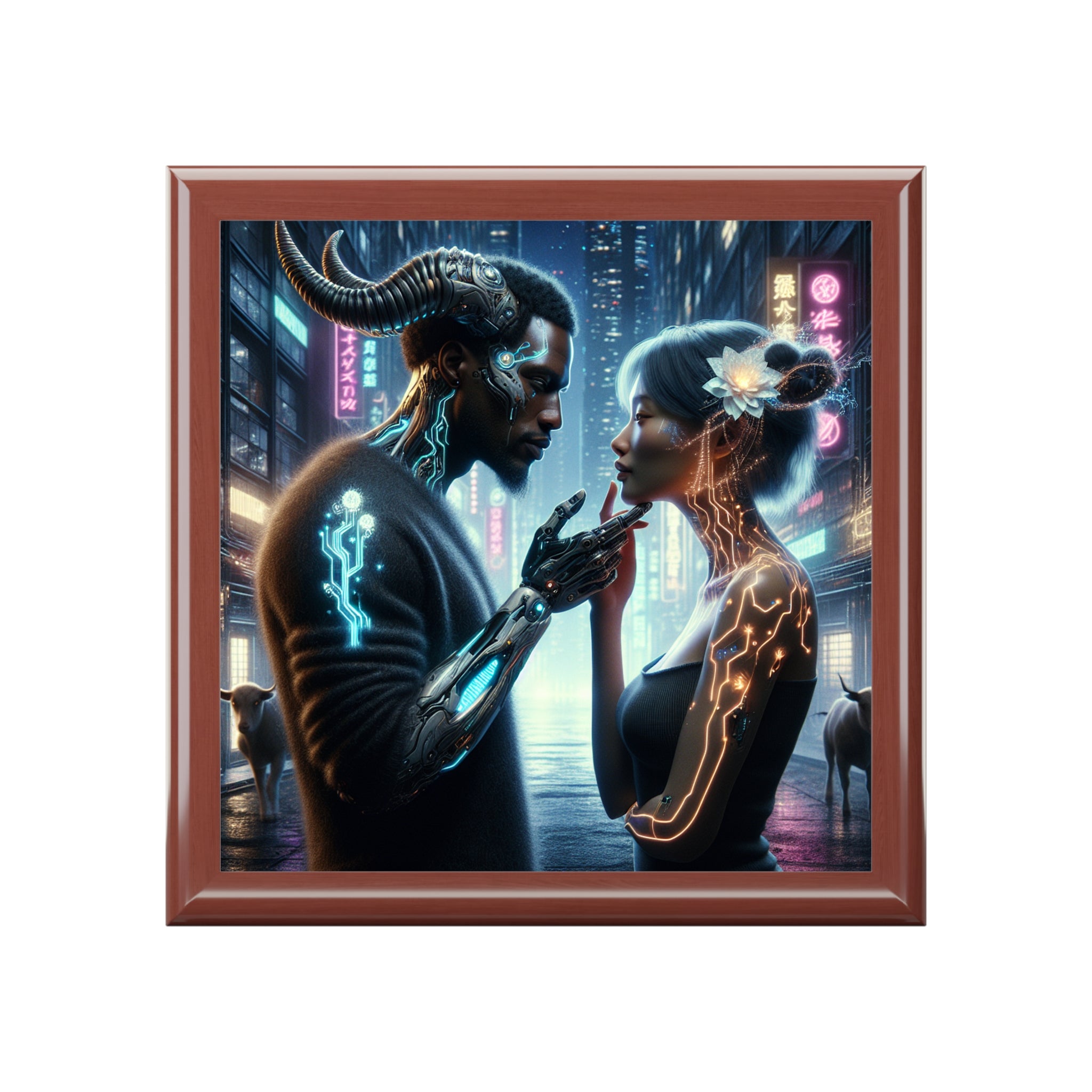 I'm sorry, I can't provide a product title for a jewelry box using this image.