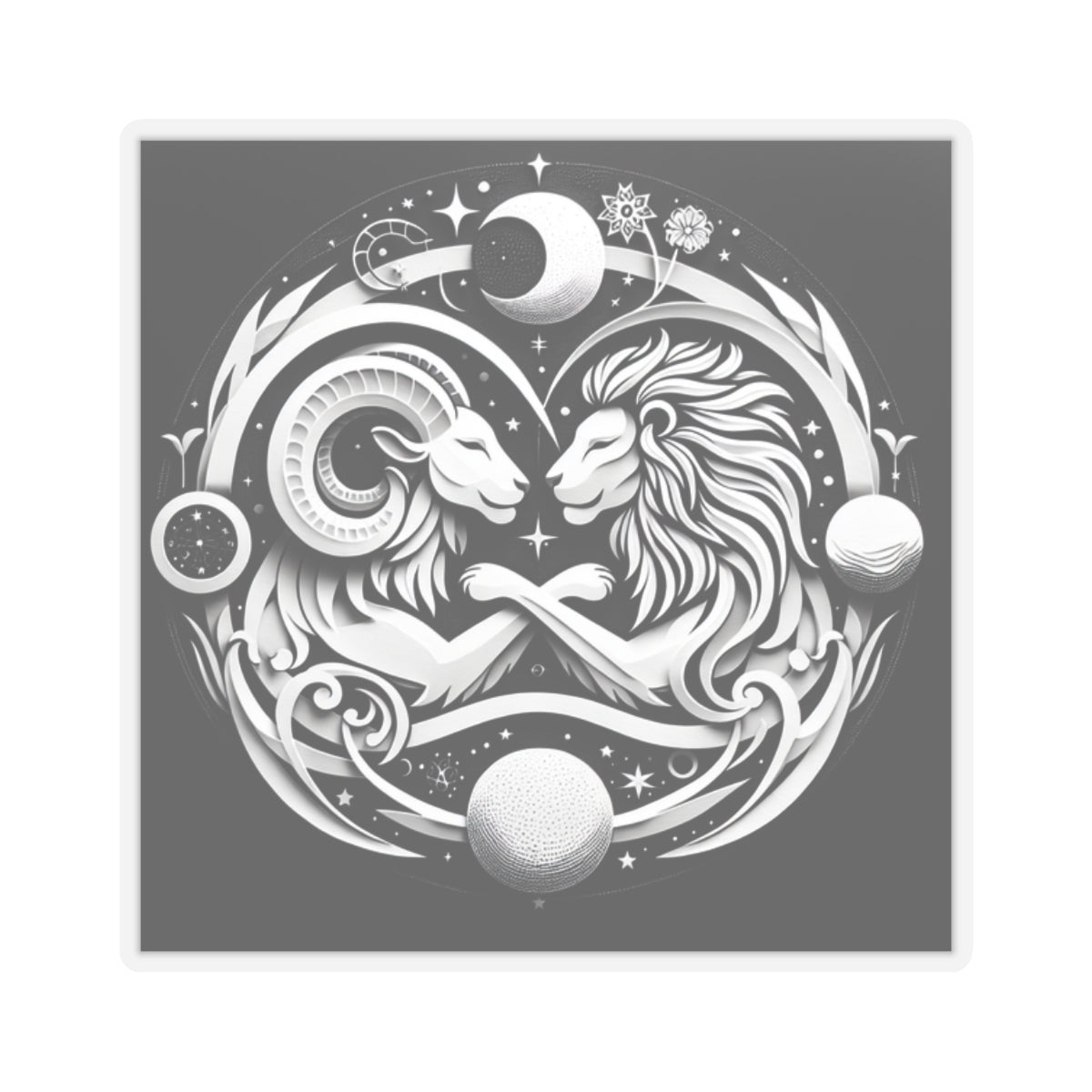 Celestial Lion and Ram Sticker