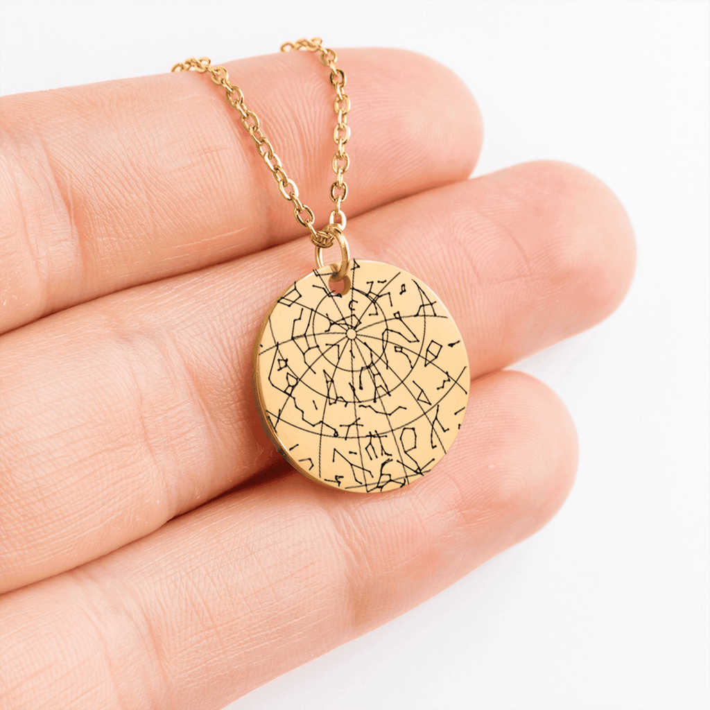 Custom Star Map Necklace With Zodiac