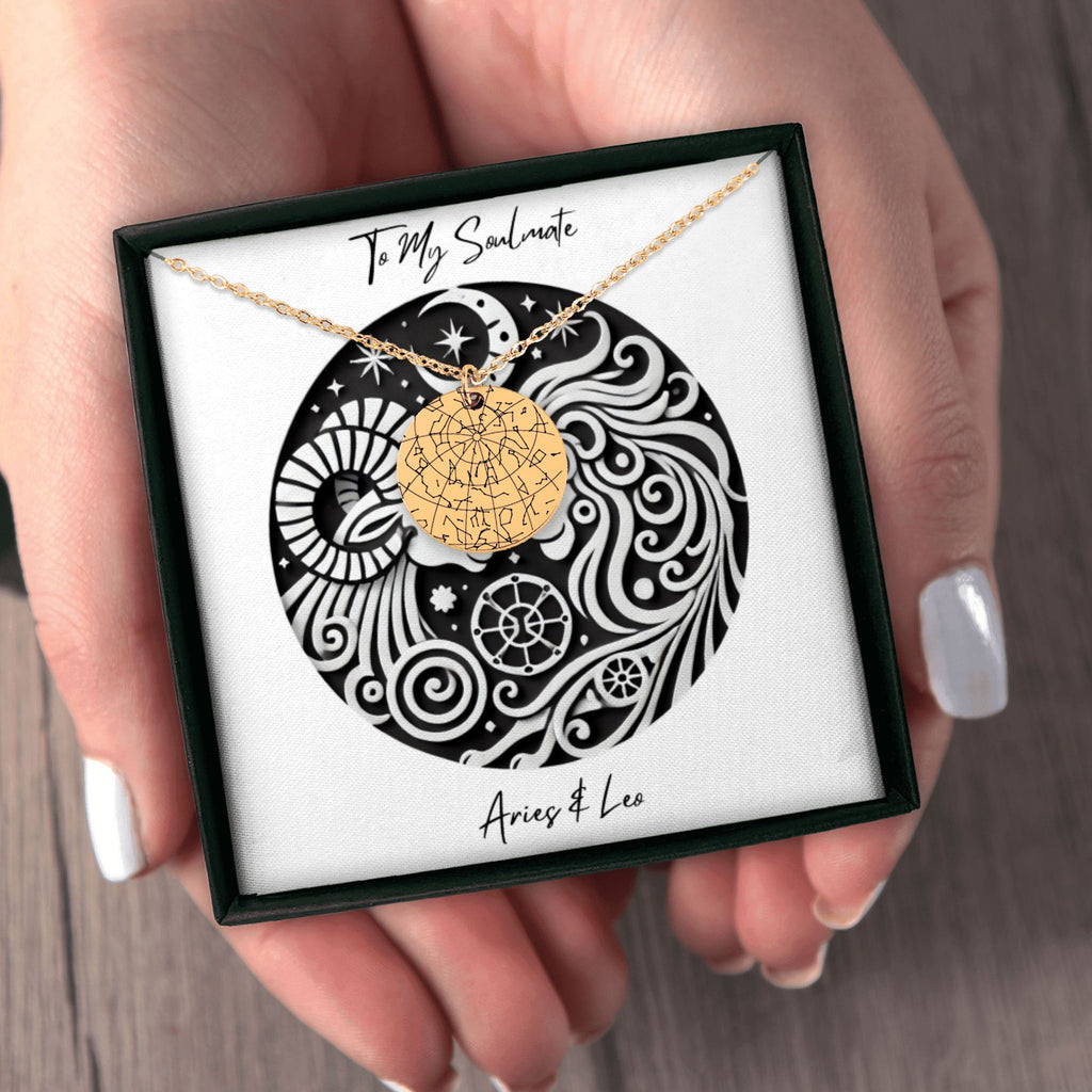 Custom Star Map Necklace With Zodiac