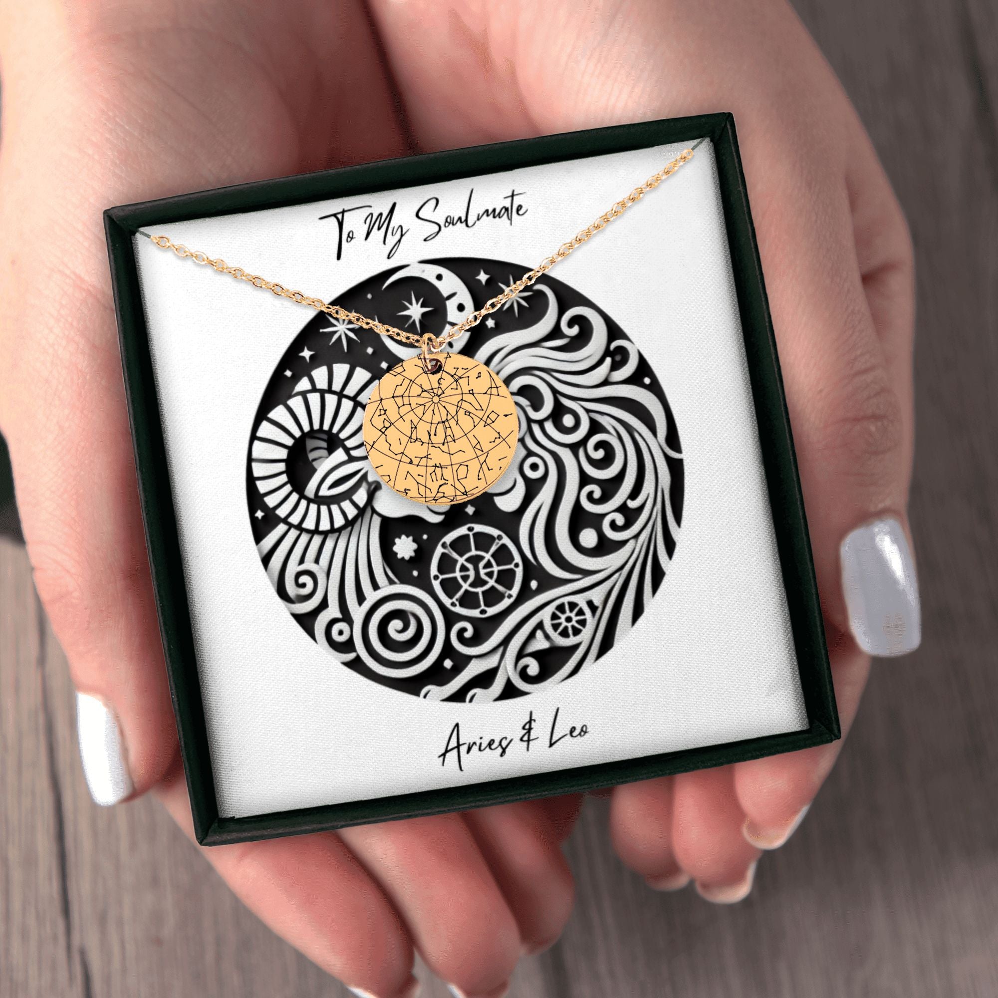 Custom Star Map Necklace With Zodiac
