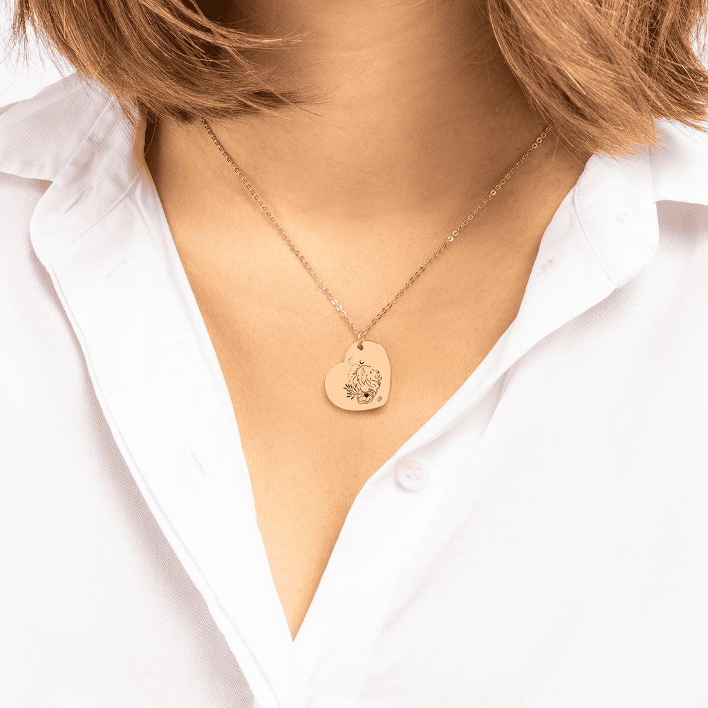 Aries & Leo Zodiac Sign Heart Necklace