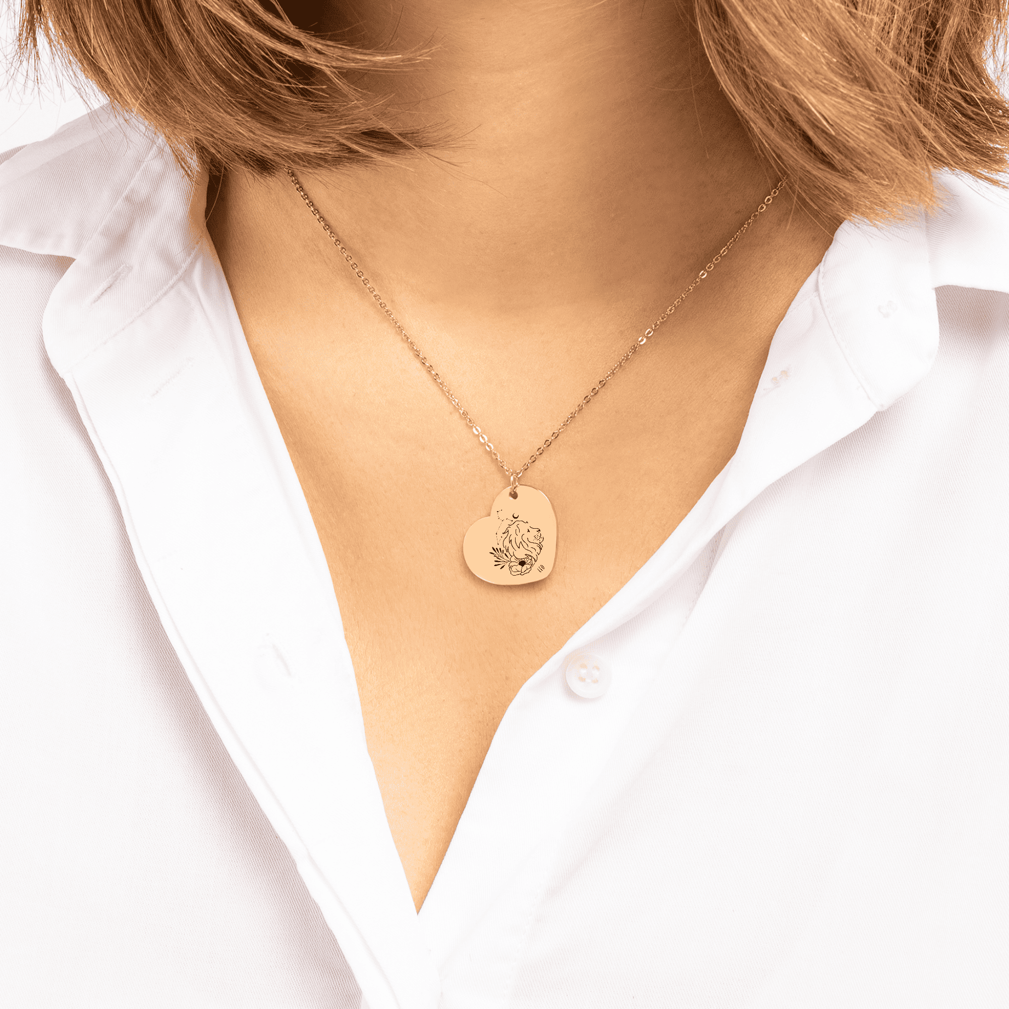 Aries & Leo Zodiac Sign Heart Necklace