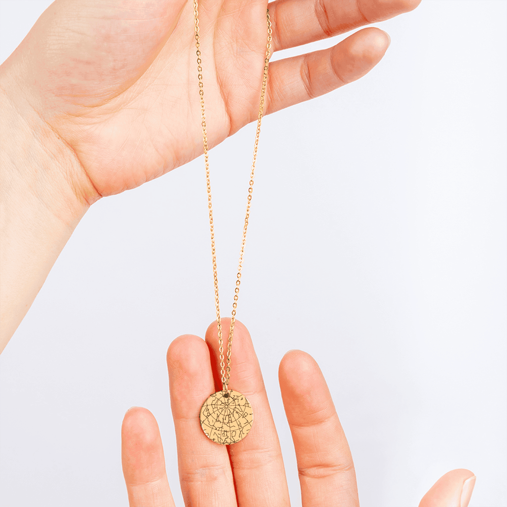 Custom Star Map Necklace With Zodiac