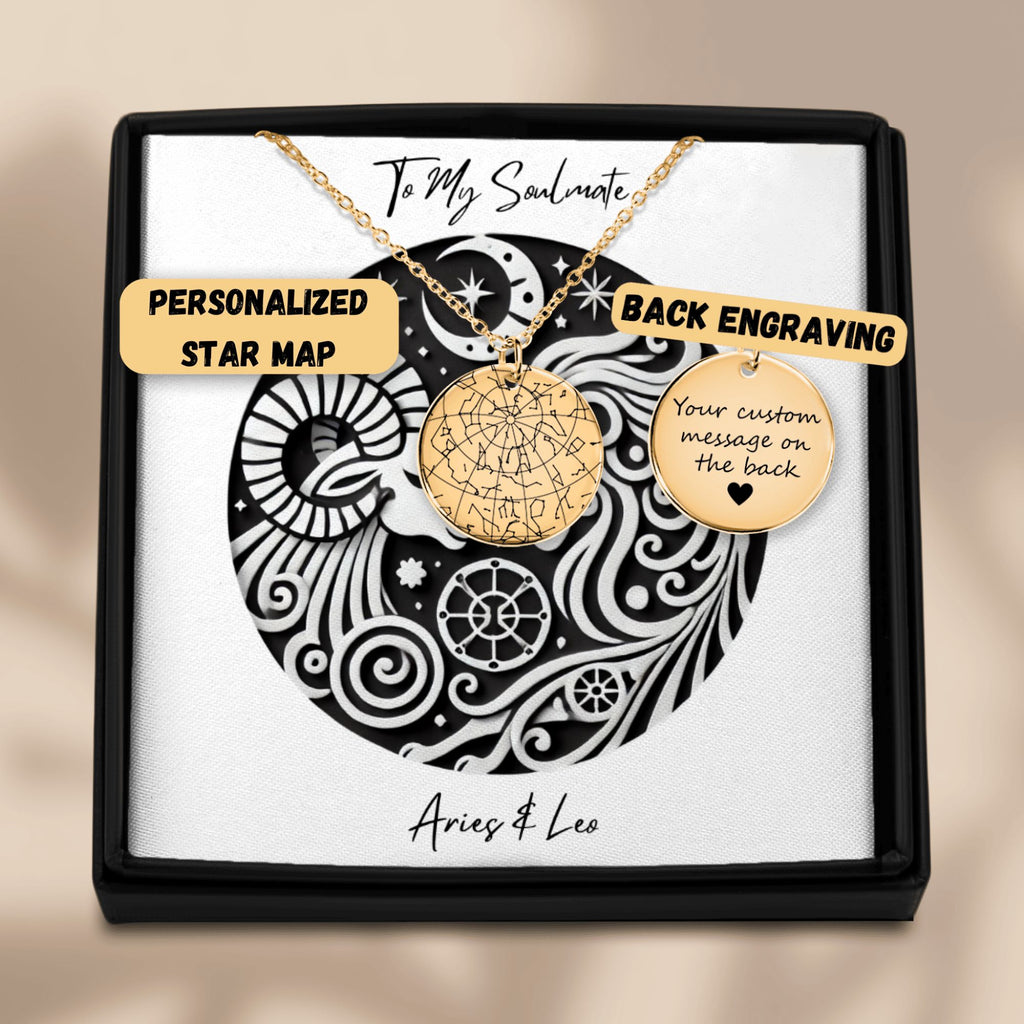 Custom Star Map Necklace With Zodiac