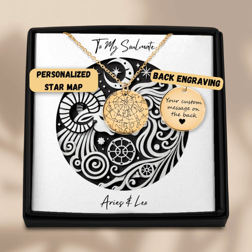 Custom Star Map Necklace With Zodiac