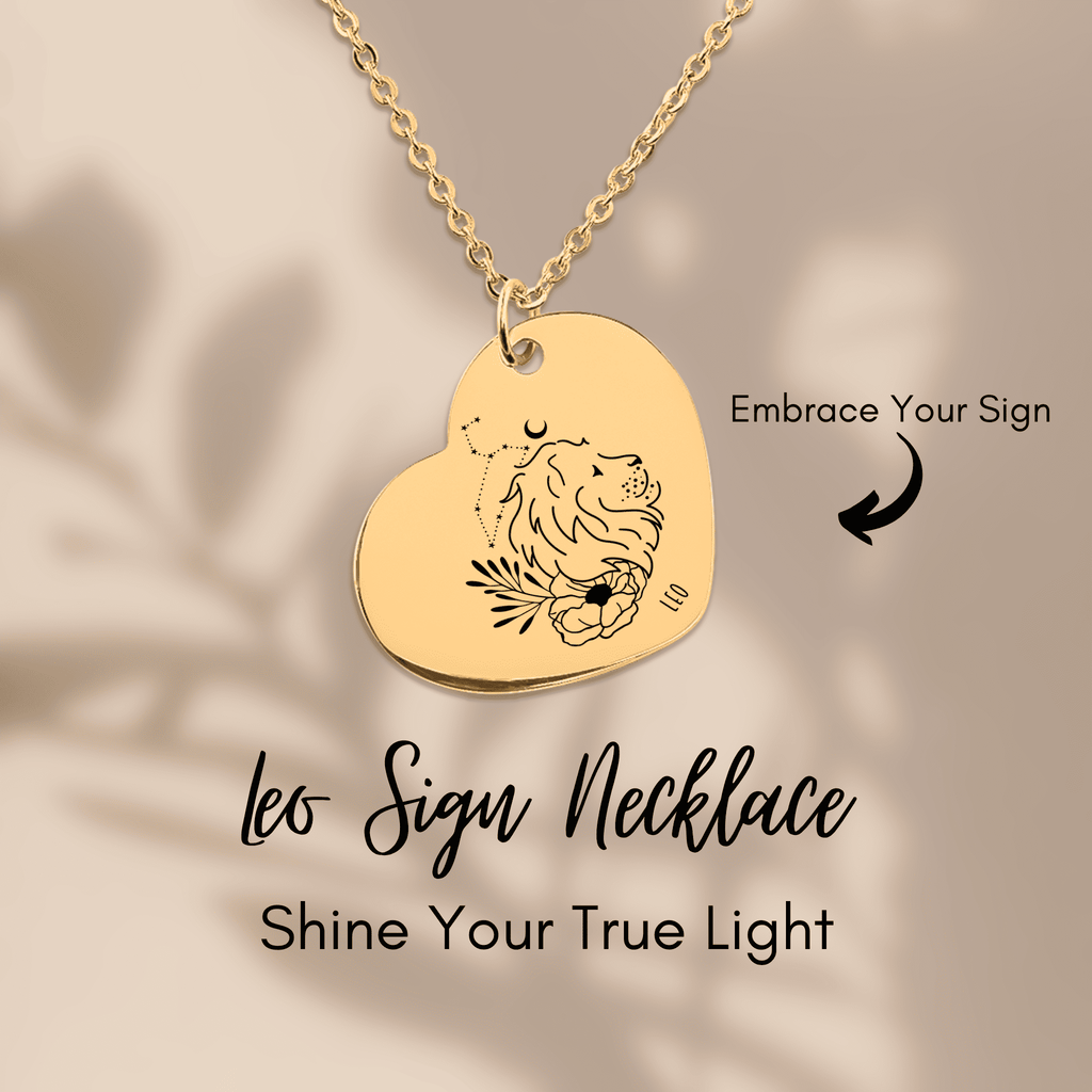 Aries & Leo Zodiac Sign Heart Necklace