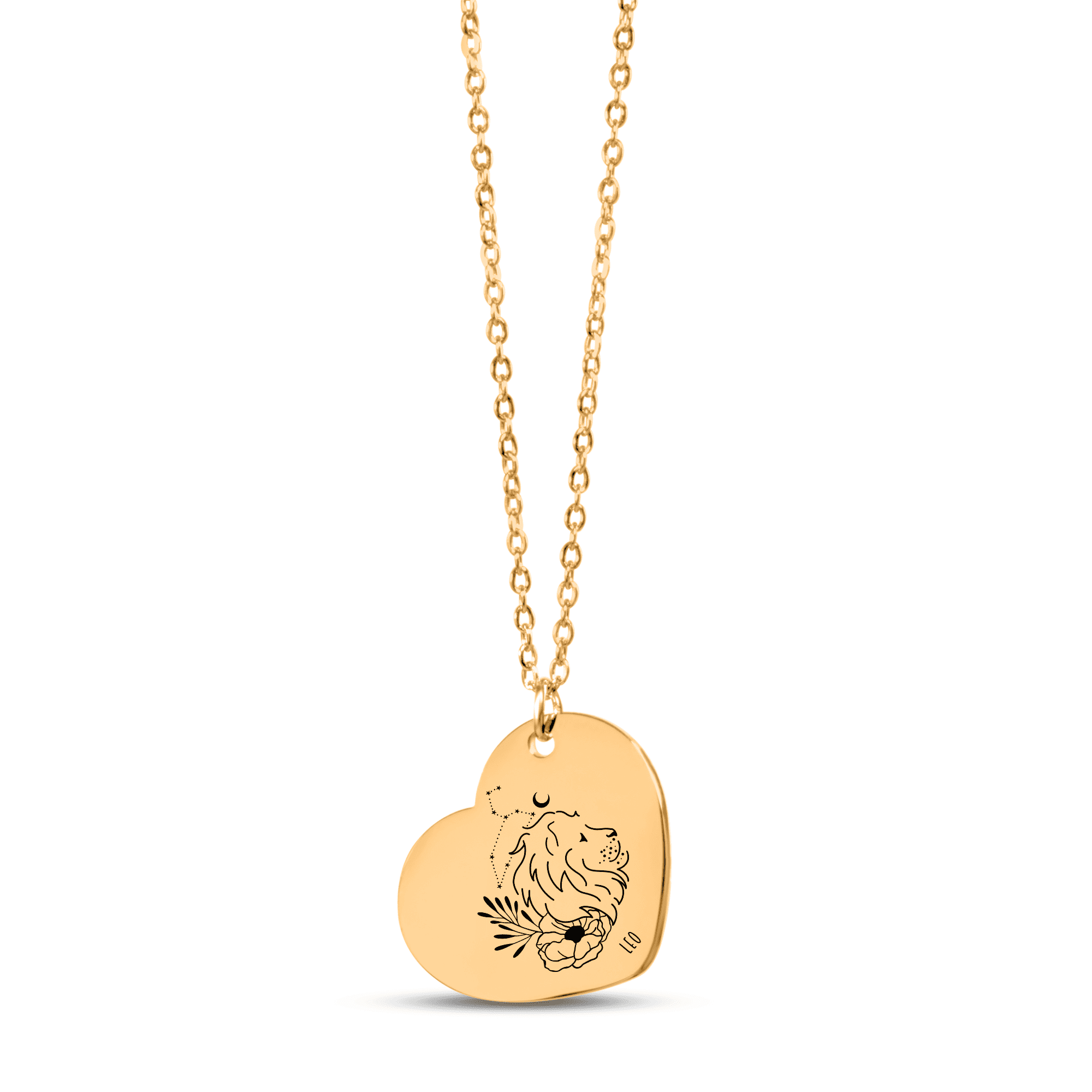Aries & Leo Zodiac Sign Heart Necklace