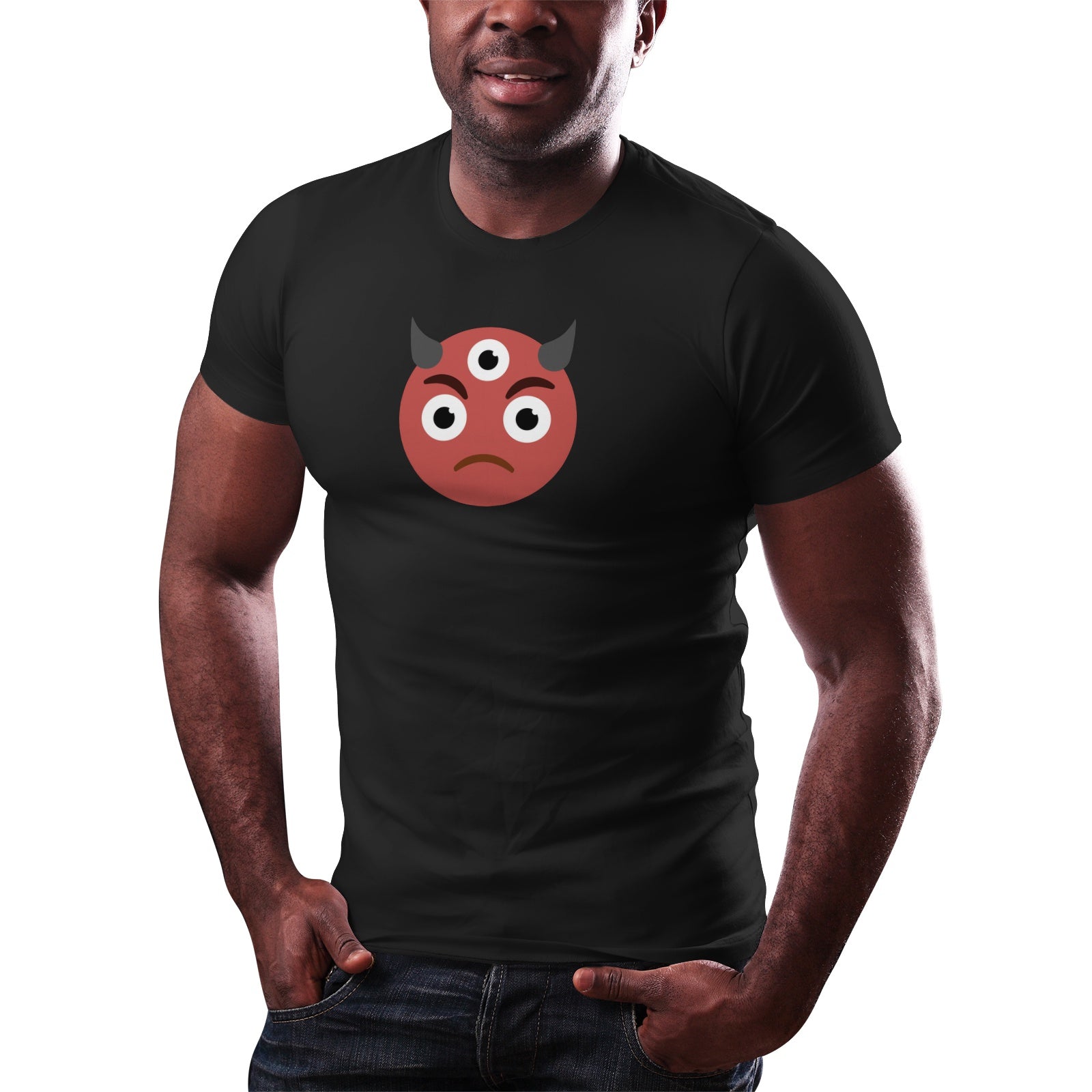 3rd Eye Angry Horns - Men's Pima Cotton Jersey Short Sleeve Tshirt