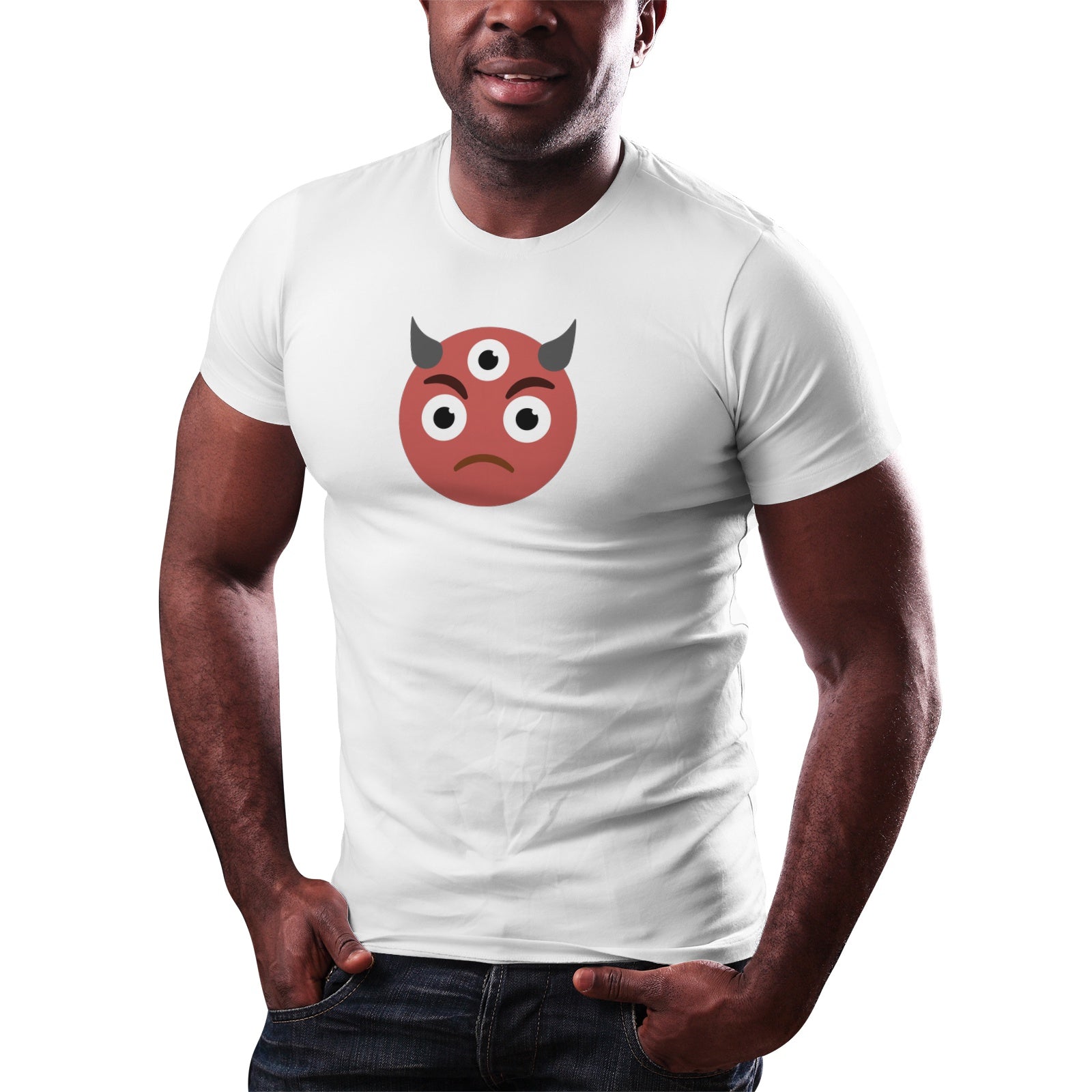 3rd Eye Angry Horns - Men's Pima Cotton Jersey Short Sleeve Tshirt