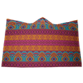 Hooded Microfiber Blanket - Aztec Teal / Orange Pattern