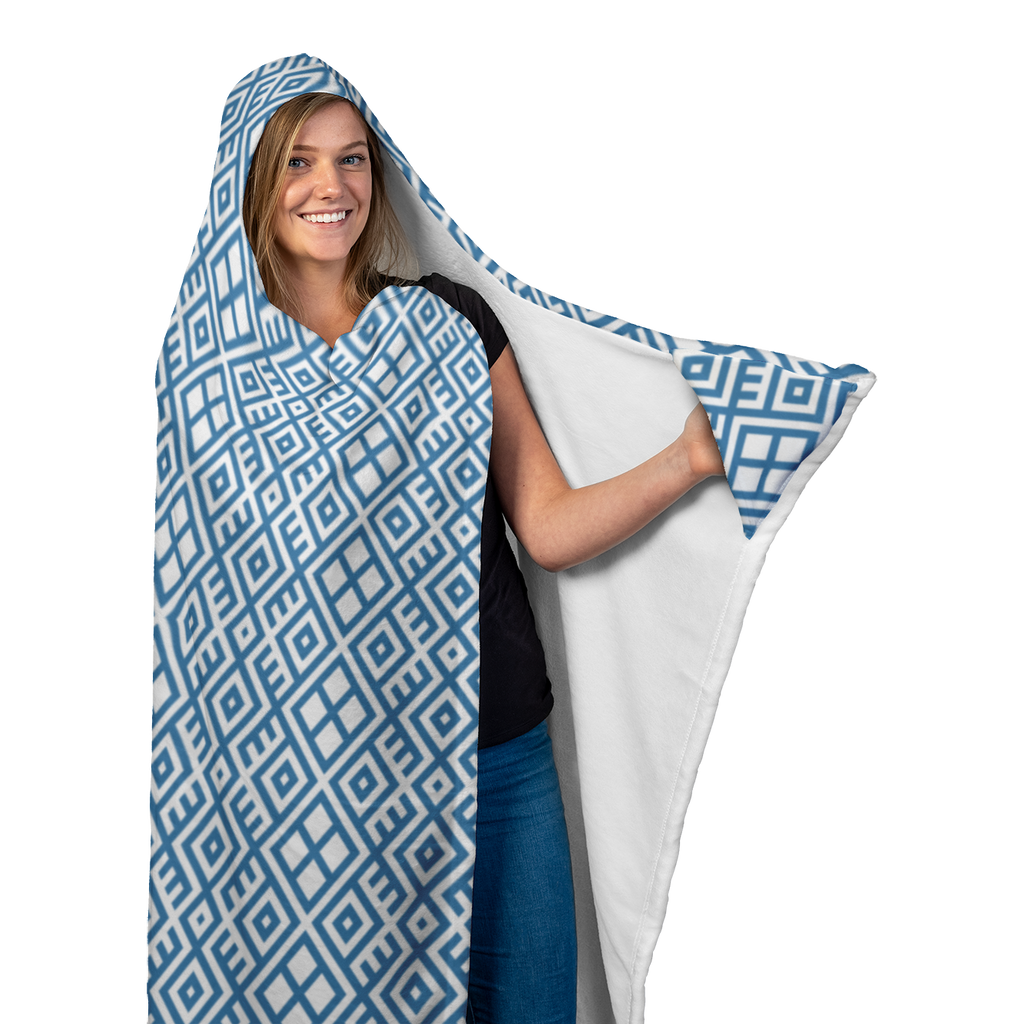 Hooded Microfiber Blanket - Mayan Art