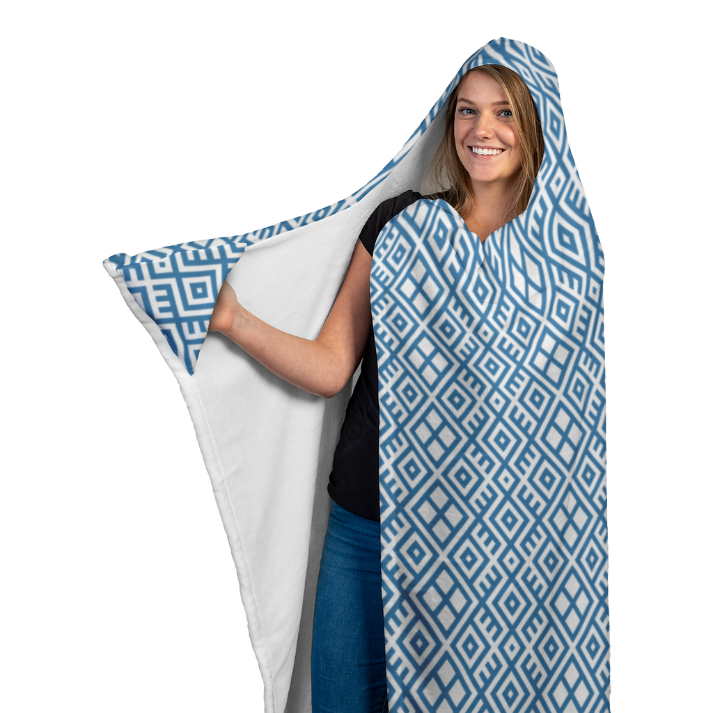 Hooded Microfiber Blanket - Mayan Art