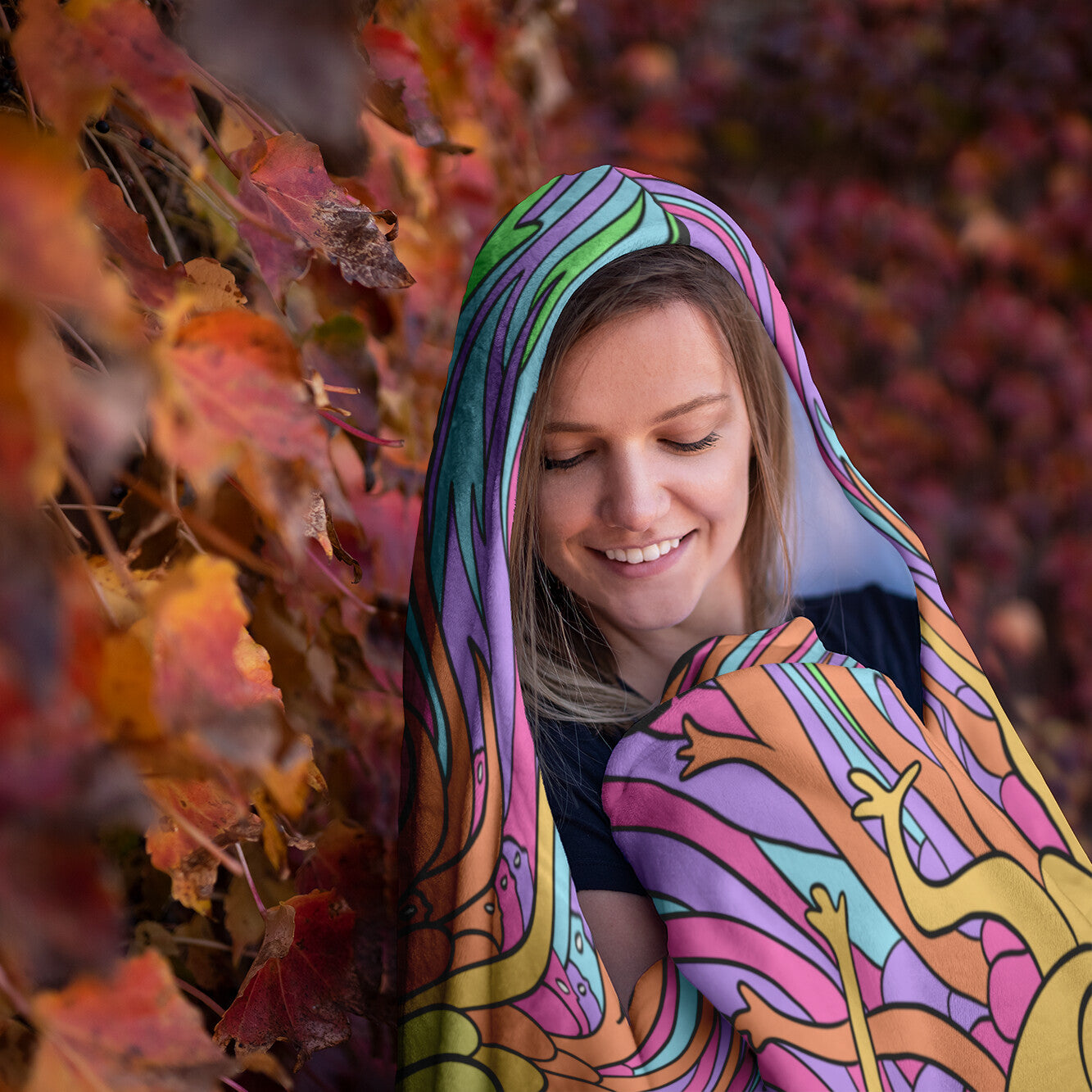 ASFT - Pretty Hot And Trippy Hooded Blanket