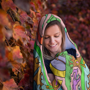 ASFT - Trippy Mural Hooded Blanket