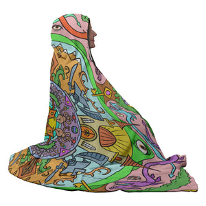 ASFT - Trippy Mural Hooded Blanket