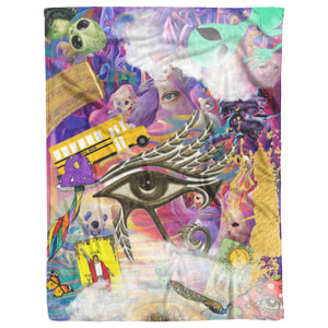 Alien School Plush Fleece Blanket
