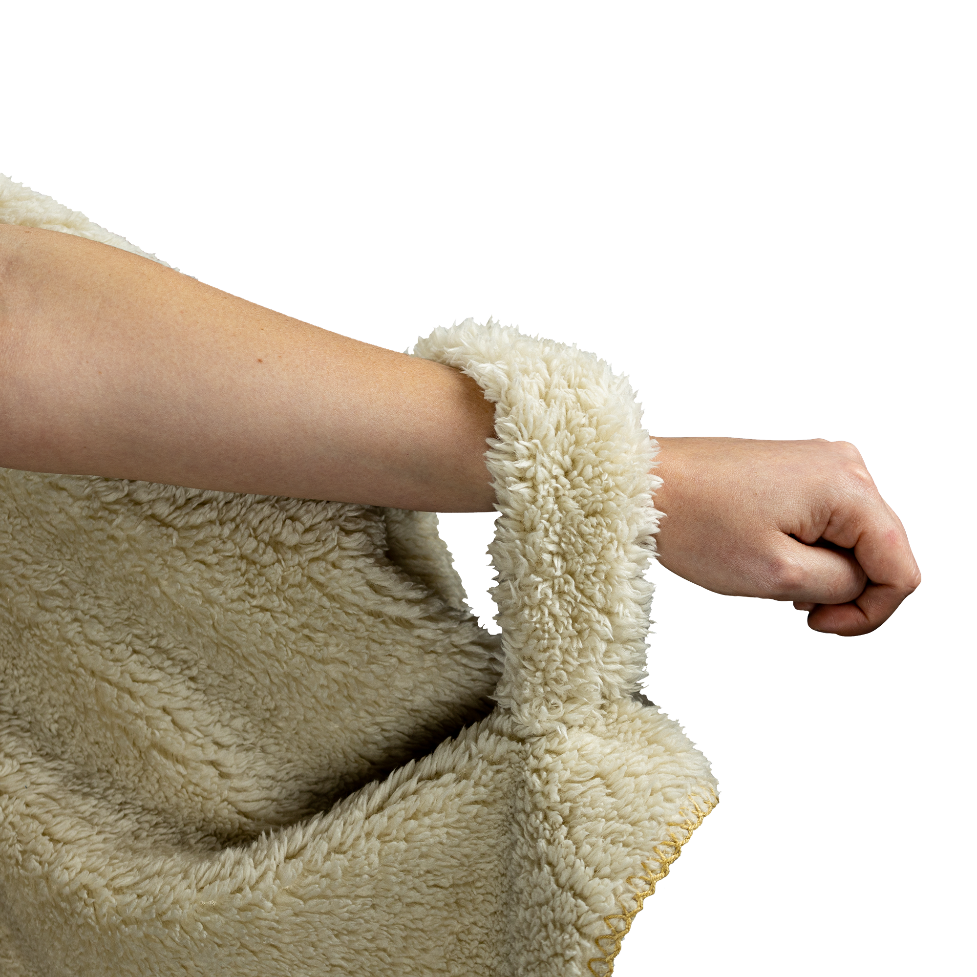 Hooded Microfiber Blanket - Blue / Orange Pattern