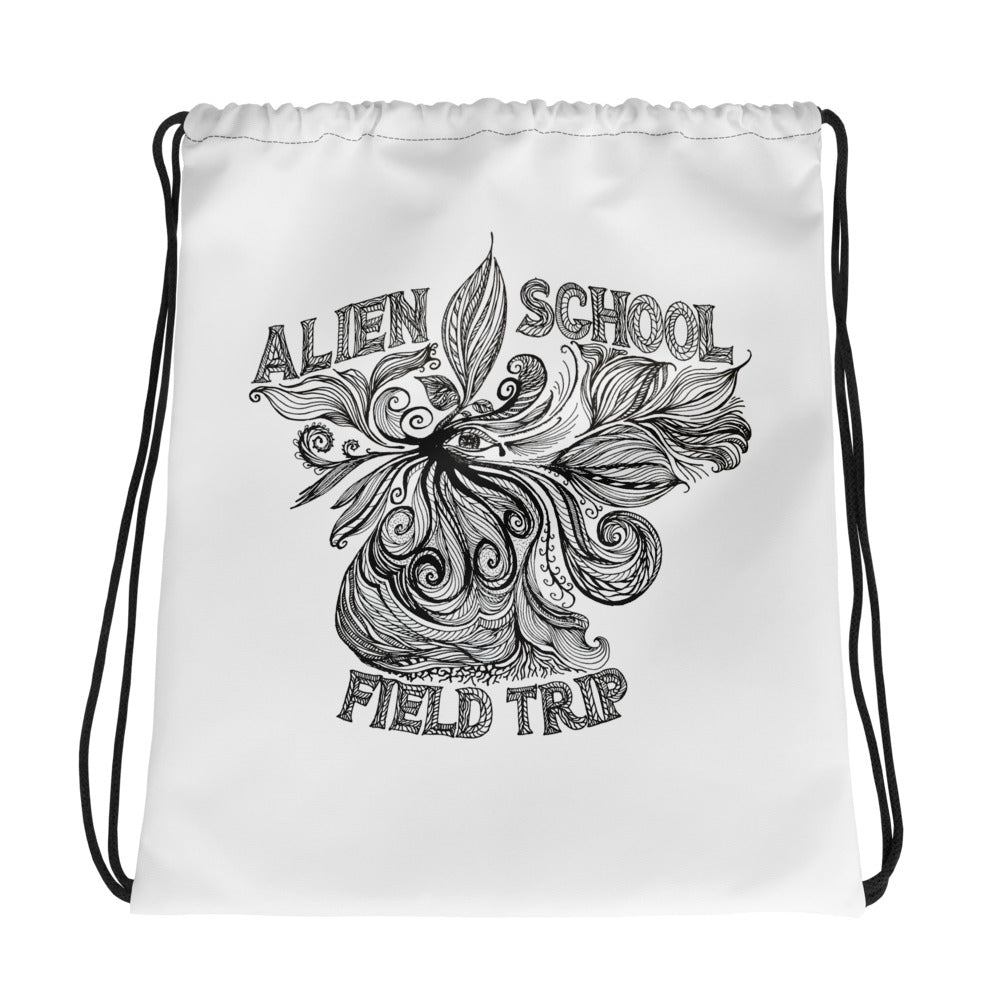 Alien School Field Trip Drawstring bag