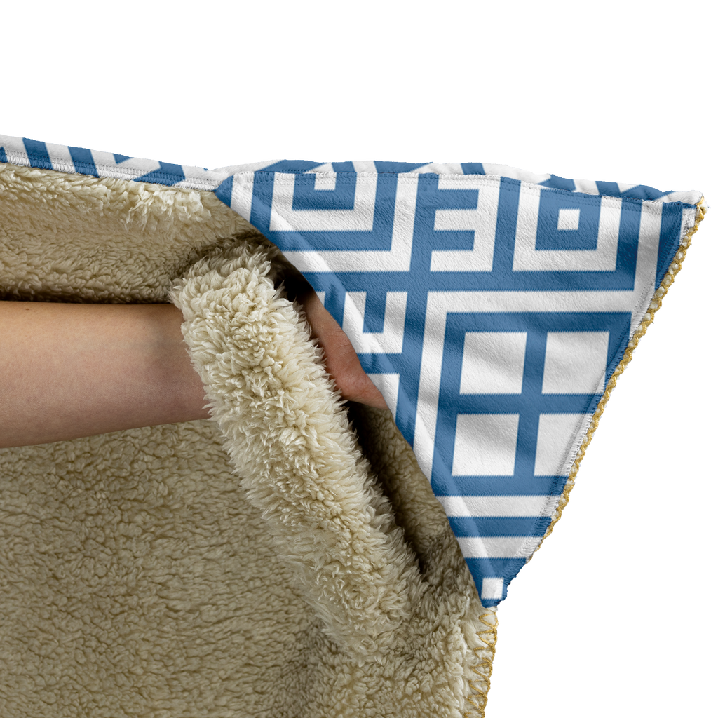 Hooded Microfiber Blanket - Mayan Art